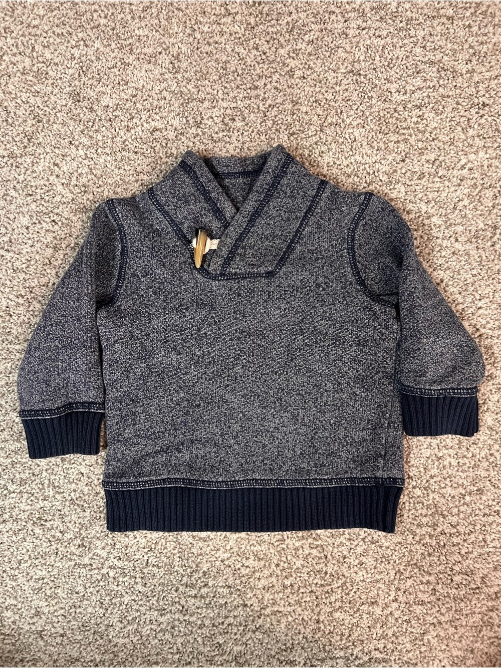 Toddler Shawl Collar Sweater - Navy Heather